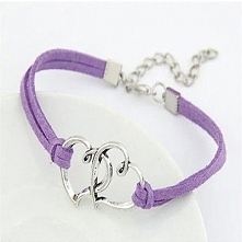 BRANSOLETKA RZEMYK DWA SERCA FIOLETOWA
3,99 zł