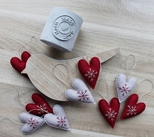 filcowe serduszka na choinkę