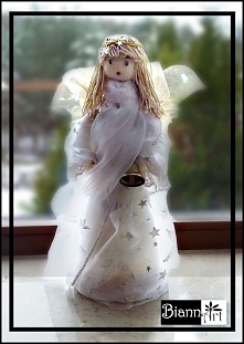 Aniołek z tkaniny - dekoracje na Boże Narodzenie