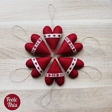 filcowe serduszka na choinkę