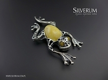 żaba srebrny wisiorek
