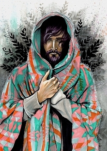 Dodałam tło, pan Brodacz ukończony.