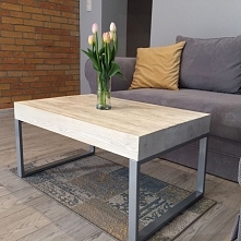 Stolik kawowy bielony drewniany White