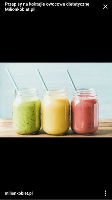 dietetyczne koktajle przepis : 1.Jedno kiwi i jeden banan. 2. 1 cytryna i jeden banan 3. truskawki tak Ok 6 i jeden banan .wiem banany nie są dietetyczne