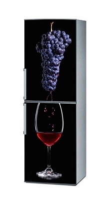 Mata magnetyczna na lodówkę - Kieliszek wina i winogrona 4324