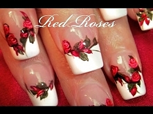 Red Rose Nails | DIY Elegant Flower Roses Nail Art Design Tutorial