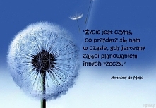 Życie jest czymś co przydarza się nam, gdy jesteśmy zajęci planowaniem innych rzeczy.