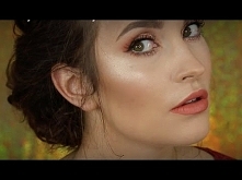 Błyszczący makijaż w kolorze różowego złota :)