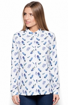 Katrus K428 koszula wzór 51 Modna koszula damska, długim rękawem, zapinana z przodu na napki