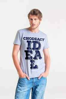 IDEAŁ Męski T-shirt SZARY