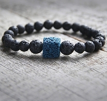 męska bransoletka :: black & blue LAVA