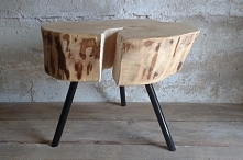 stołek stolik drewniany