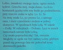 "(...) lecz w moich ramionach zawsze była Lolitą" Nabokov