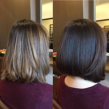 bob i przyciemnienie lekko chłodnym brązem