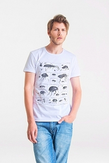 BUGS - Koszulka Męska T-shirt BIAŁY