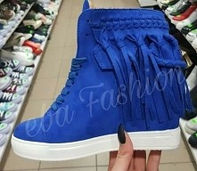 piękne granatowe zamszowe k...