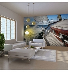 Fototapeta - Łódź na pełnym morzu