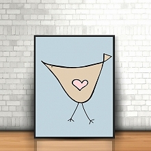 plakat A3 ptaszek z sercem