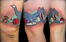 tom i jerry tatuaż z kreskówki