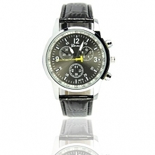 ZEGAREK MĘSKI CZARNY PASEK RETRO GENEVA