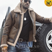 CWMALLS® Sheepskin B-3 Bomber Jacket CW858205