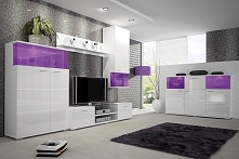 Nowoczesne meble systemowe biały połysk.
Link do mebli po kliknięciu w zdjęcie.