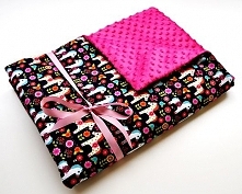 Kocyk MINKY BAWEŁNA w KONIKI FOLK_ 75x100 cm