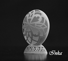 Rozeta - pisanka oraz podstawka wykonana z wydmuszki gęsiej,  Bożena Oboza, Inka-art.pl