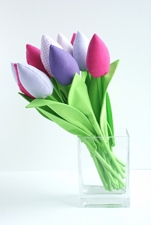 Tulipany z tkaniny