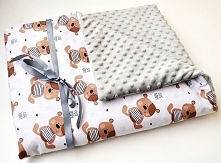 Kocyk MINKY BAWEŁNA_MISIE TEDDY_ 75x100 cm