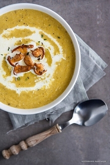 Krem kukurydziany z kurkami...