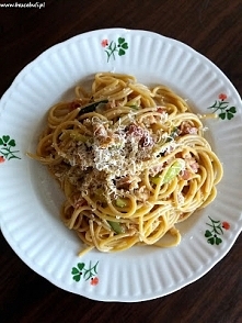 Mała wariacja na temat carbonary - carbonara z cukinią, zapraszam! :)