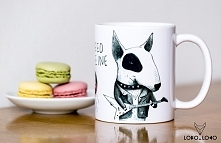 Kubek z Bulterierem z Gitarą