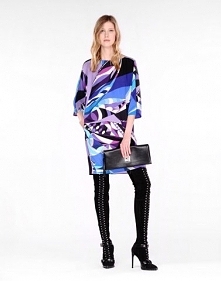 Emilio Pucci Astana Print Multicolor Stretch Silk Mini Dress