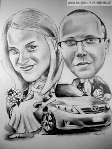Pomysł na prezent ślubny - Karykatura ze zdjęcia