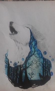 Ołówek + pastele.
Widać pos...