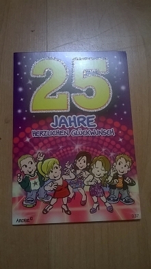 kartka na 25y jubileusz, srebrne urodziny, 2014 nr 3.