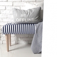 ŁAWKA ławeczka granatowa tapicerowana pasy