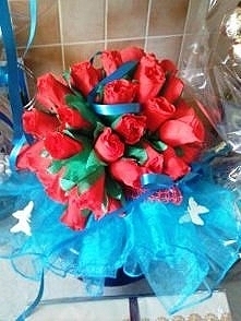 Bukiet z czekoladek - róże.