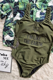 "I'm like the Earth" ;) #kostiumkapielowy #strojkapielowy #swimsuit #summer #lato #wakacje #trendy #shoponline #khaki #moda #believesklep #ziemia #minimalizm