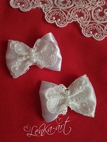 Klipsy do butów kokardki koronka