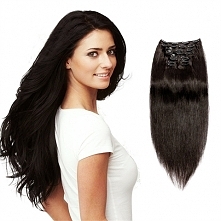 200g 22 Inch #1B Natural Black Straight Clip In Hair WCLD00123