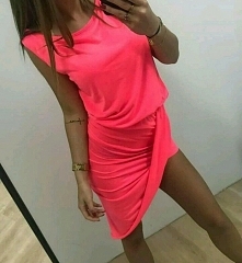 neonowa asymetryczna Sukienka