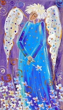 Anioł z kwiatuszkami