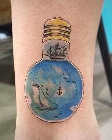 Abstract light bulb filled with water