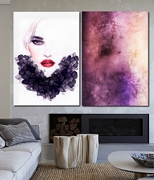 Obrazy na płótnie Akwarela 70 x 100 - 2 sztuki