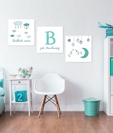 Trzyczęściowy obraz do pokoju maluszka.