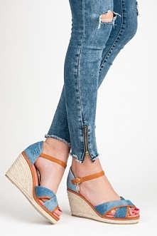 Jeansowe espadrylki na koturnie :)