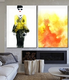 Obrazy na płótnie Akwarela 70 x 100 - 2 sztuki