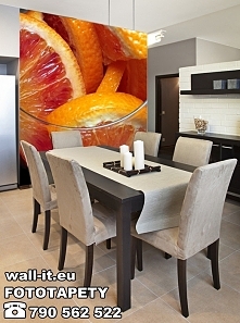 Autorska fototapeta Wall-it.
Zmywalna fototapeta na ścianę do kuchni - soczyste owoce pomarańczy. Do zastosowania w kuchni, jadalni, kawiarni lub restauracji.